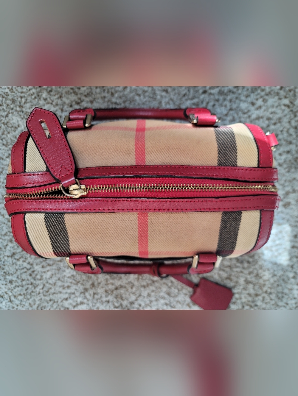 Burberry Tricolor Canvas Leather Boston Bag - Picture 9 of 17